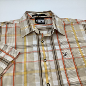 Southpole Mens Short‎ Sleeve Button Up Shirt Plaid Size Large